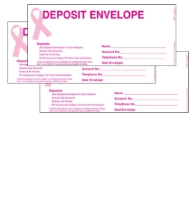 Diebold Opteva/ix/i ATM Deposit Envelopes - Pink Ribbon