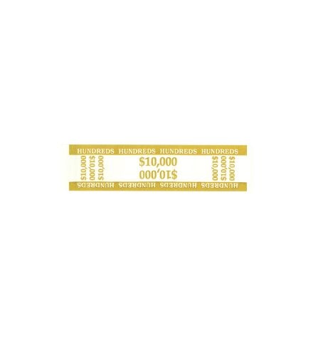 ABA Federal Reserve Cash Bands - 20lb. White - $100 Denomination ($10,000)