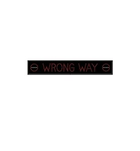 LED WRONG WAY Sign with Symbols