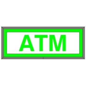 Backlit LED ATM Sign - Green