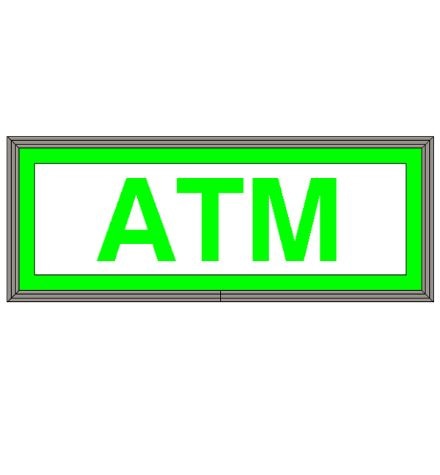 Backlit LED ATM Sign - Green