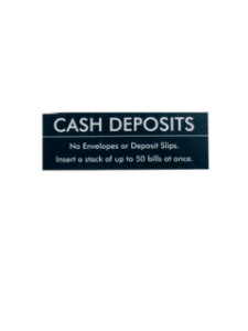 Cash Deposit Label