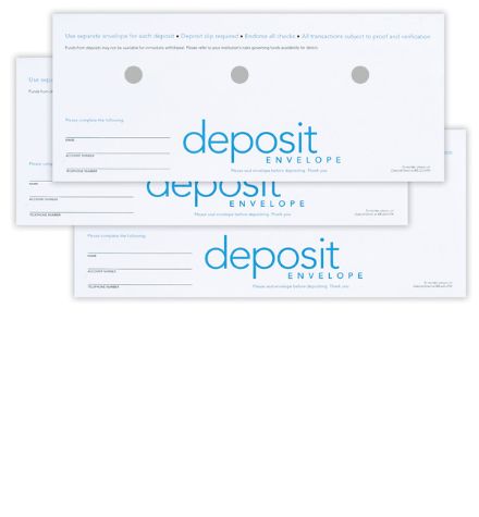 Diebold Opteva/ix/i ATM Deposit Envelopes - Standard Design with Pre-punch